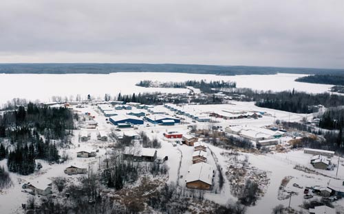 Pikangikum First Nation Village in Canada