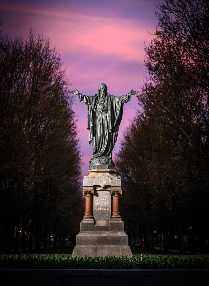 (Jesus Statue on the main quad at the University of Notre Dame.)