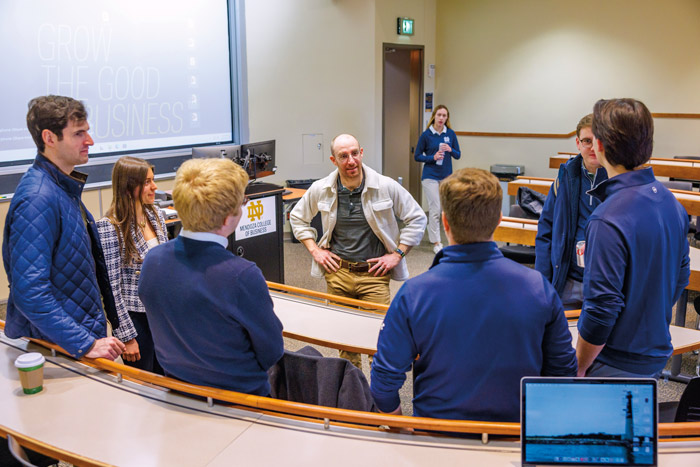 (Professor Jason Reed chats with students before class starts)